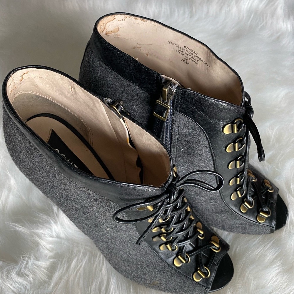 Biker chic peep toe heels